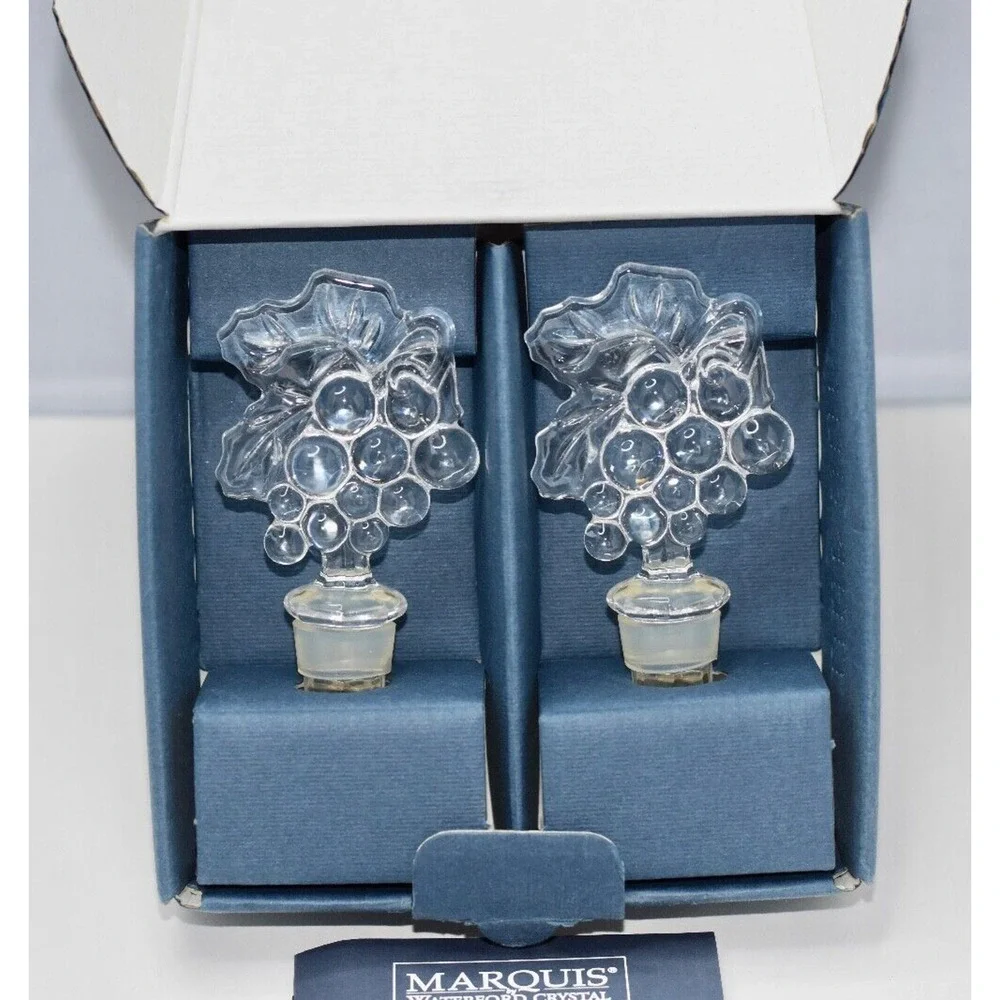 Waterford Marquis Crystal Vintage Grapes Wine Bottle Stopper NEW!!